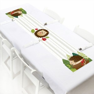 Big Dot of Happiness Forest Hedgehogs - Petite Woodland Birthday Party or Baby Shower Paper Table Runner - 12 x 60 inches - 1 of 4