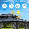 Patio Double Roof Permanent Hardtop Gazebo Pergola with Curtains - 4 of 4