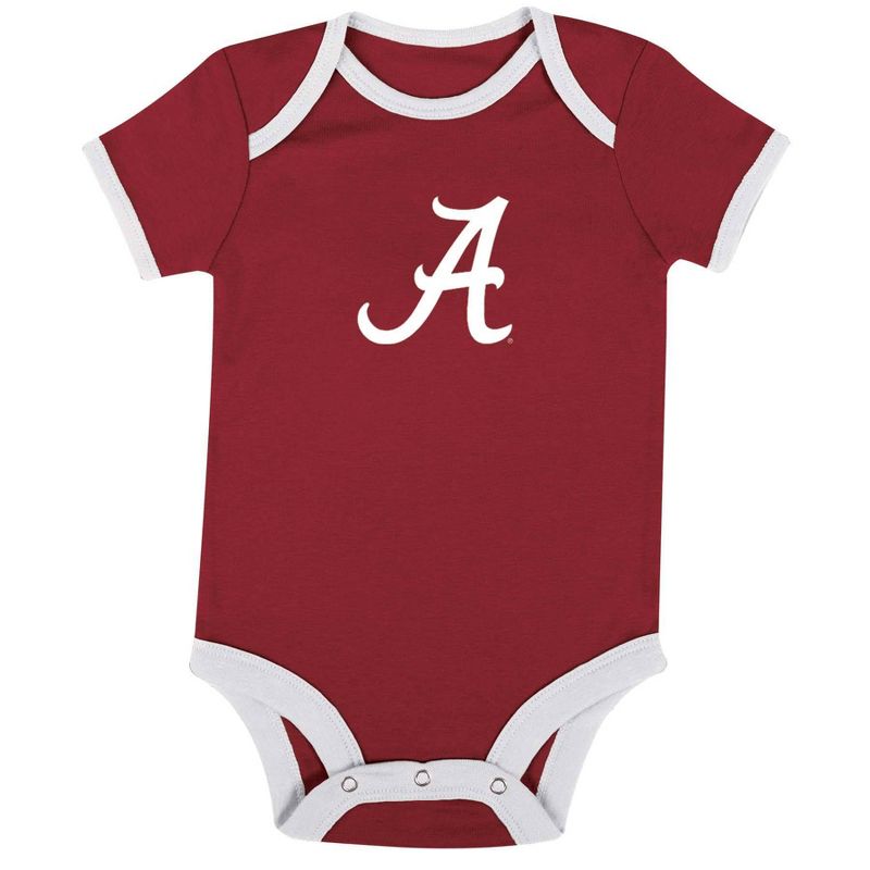 NCAA Alabama Crimson Tide Infant Boys&#39; Short Sleeve 3pk Bodysuit Set, 2 of 5