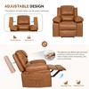 Classic Recliner Chair with Massage, Heat, Breathable PU Leather Electric Adjustable Recliners for Small Space or Living Room, Office, Bedroom - 3 of 4