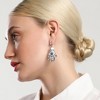 SOHI Women's Metallic Silver The Hamsa Drop Earrings - 3 of 4