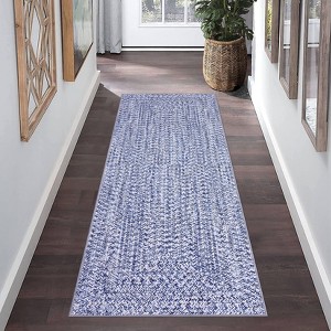 Modern Braided Print Area Rug Machine Washable Rug Stain Resistant Indoor Carpet With Non-Slip Backing Non Shedding Low Pile Floor Cover - 1 of 4