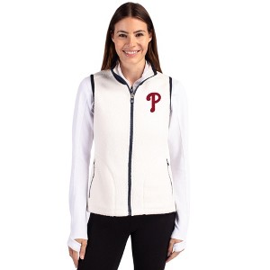 Philadelphia Phillies Cutter & Buck Cascade Eco Fleece Womens Vest - 1 of 1