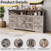 59" Sideboard Buffet Cabinet with Drawers & Adjustable Shelves, Coffee Bar Station Table, Grey - 3 of 4