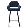 William 24" Counter Height Bar Stools Set of 2 with Back, Velvet Upholstered Bar Stools For Kitchen Island-Maison Boucle - 3 of 4