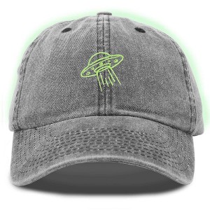 Dalix UFO Embroidered Alien Dad Hat Cotton Baseball Cap Adjustable Mens - 1 of 4
