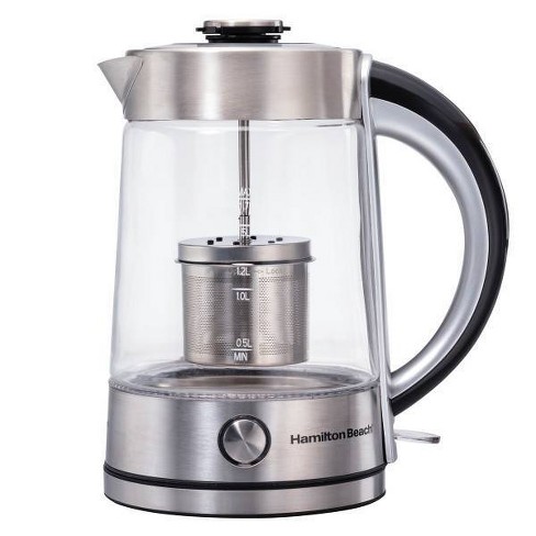 Hamilton Beach 1 Liter Electric Kettle, Stainless Steel and Black, New