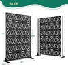 TUYOHW Metal Privacy Screen Outdoor, Decorative Privacy Panels, Freestanding Privacy Screen for Patio, Garden, Pool (White Square) - 2 of 4