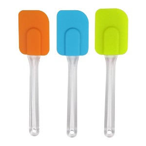 Unique Bargains Flexible Heat Resistant Non-scratch Non Stick Spatula Set 7.3" x 1.7"/Red, Orange, Green, Blue, Yellow 3 Pcs - 1 of 4