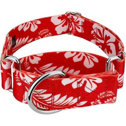 Country Brook Petz 1 1/2 Inch Red Hawaiian Martingale Dog Collar - image 1 of 4