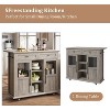 Nasitip Fold-able Kitchen Island Cart with Wheels, 2 Glass Doors, Spice Rack & Towel Holder,Compact Mobile Storage Cart - 4 of 4
