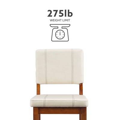 Milano 24" Cream Upholstered Wood Counter Stool