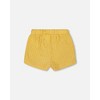 Deux par Deux Girl Crinkle Short Pale Yellow and White - 3 of 4