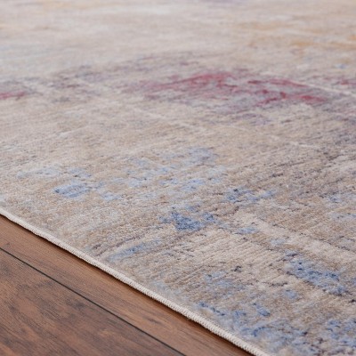 Modern Multicolor Abstract 8' x 10' Synthetic Area Rug