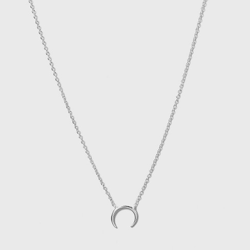 Sterling Silver Recycled Metal Crescent Chain Necklace - Universal Thread™ Silver - image 1 of 3