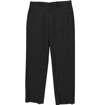 Armani Mens Checkered Slim Fit Dress Pants Slacks, Grey, 34W x 32L