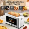 SEVOBAL Toasters Four-Slice Wide Slot Stainless Steel Toaster with Touch Controls for Family Use, Silver, 15.63"*6.3"*7.09" - 3 of 4