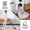 Vintage Washable Floral Printed Area Rug with Non-Slip Backing Farmhouse Oriental Distressed Low Pile Carpet - 4 of 4
