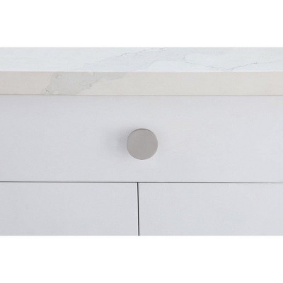 Brushed Nickel Round Oversized Drawer Knobs Set of 10