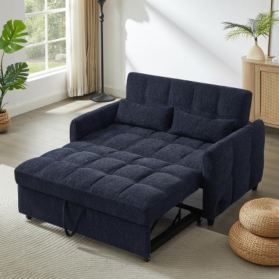 Sleeper Sofa,Tufted Pull-Out Sofa Bed With Adjustable Backrest And USB Ports,Loveseat Sofa,Sleeper Sofa For Living Room,Bedroom-Cuddlewood