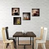 Red Wine Cups Modern Kitchen Wall Decor 4 Panels Abstract Canvas Art Contemporary Vintage Paintings on Canvas Home Dinning Room - 3 of 4