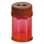 Officemate Pencil/Crayon Sharpener Twin Red 1 3/8w x 1 3/8d x 2 1/8h 8/Pk 30240PK
