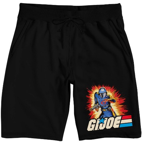 G.I. Joe Soldier Burst Background Men’s Black Sleep Pajama Shorts - image 1 of 4