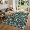 Washable Hallway Runner Rug Non-Slip, Modern Floral Low Pile Carpet for Kitchen Laundry Bedroom, Stain Resistant Foldable Floor Mat - 2 of 4
