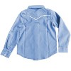 Girls' Vintage Embroidered Long - Sleeve Shirt, Classic Button - Down Collared Top Blue 150 - 2 of 2