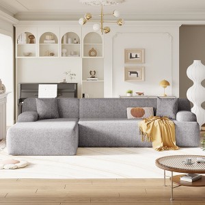 NicBex Couches for Living Room Modern Large L-Shape Modular Sectional Sofa Free Combination Upholstered 3-seater Sofa with Pillows - 1 of 4