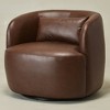 KINWELL 34" Wide Swivel Faux Leather Armchair Upholstered PU Leather Accent Chairs - 4 of 4