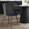 5-piece Dining Table Set for 4, 35" Round Table with 4 Bouclé Fabric Rattan Backrest Dining Chair for Dining Room, Apartment - Maison Boucle - 2 of 4