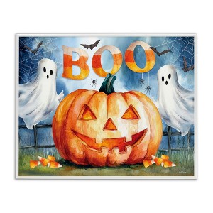 Stupell Industries Boo Ghosts & Jack-o-Lantern Framed Giclee Art - 1 of 4
