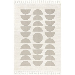 Nuloom Lessie Geometric 8x10 Indoor Area Rug for Living Room Bedroom Dining Room Kitchen, Ivory/Beige - 1 of 4