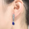 Guili Sterling Silver Dangle Earrings with Cubic Zirconia – A Vibrant Fusion of Color, Elegance, and Sparkle for a Sophisticated Statement Look - 2 of 2