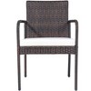 Tangkula 4-Piece Outdoor Rattan Wicker Dining Chairs with Armrests & Soft Cushions - 3 of 4