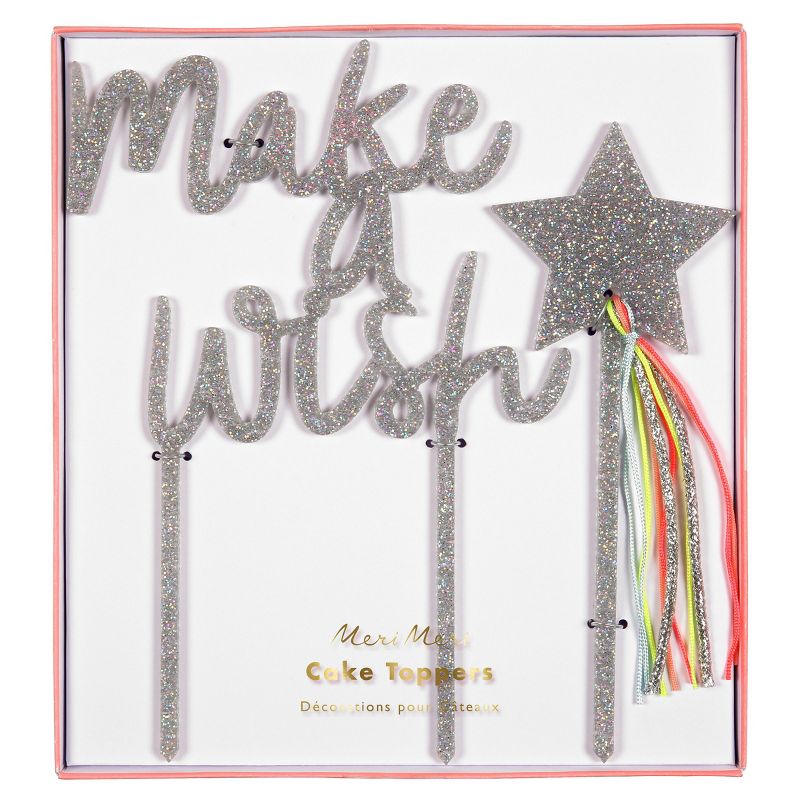 Meri Meri Make A Wish Acrylic Toppers (Pack of 2), 1 of 3