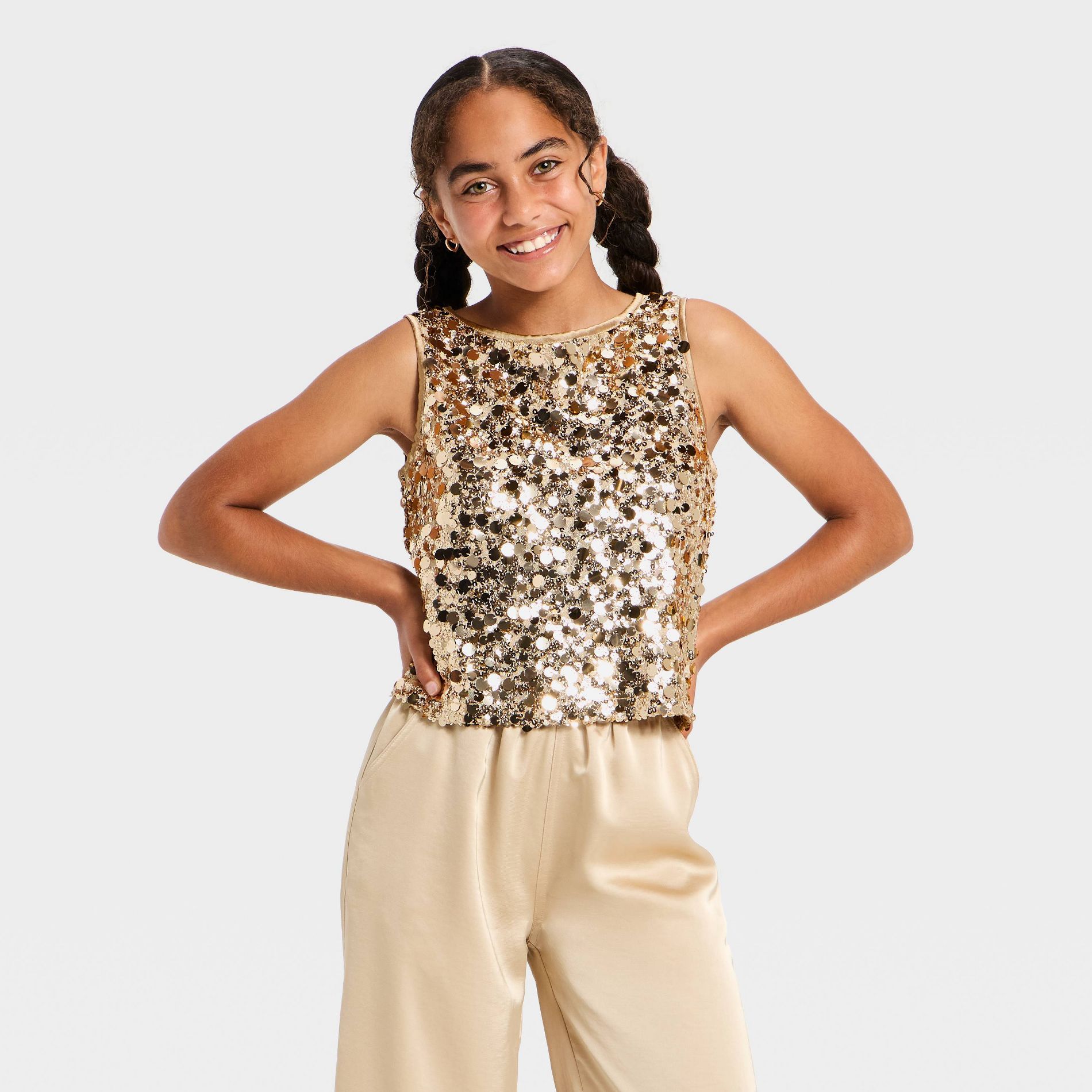 Girls' Paillette Sequin Tank Top - art class™