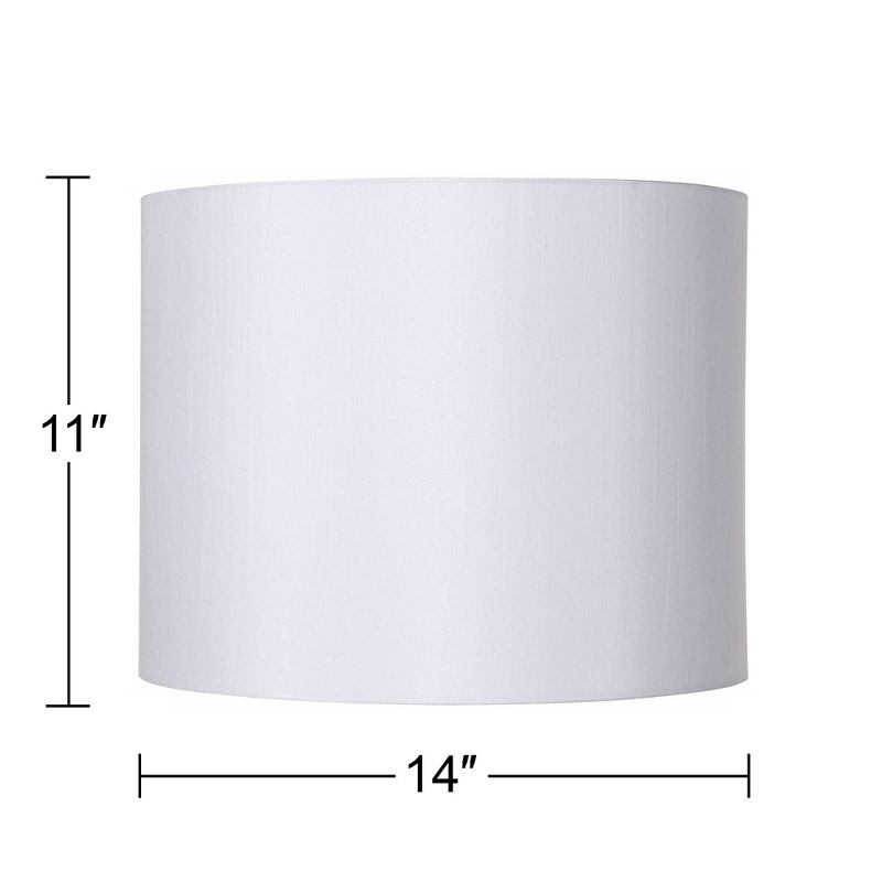 Springcrest Set of 2 Drum Lamp Shades White Medium 14" Top x 14" Bottom x 11" High Spider with Replacement Harp and Finial Fitting, 4 of 7