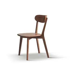 Gulches Solid Oak Dining Chair FAS Grade North American Natural Wood Chair with Ergonomic Curved Backrest Water-Resistant Finish - 1 of 4