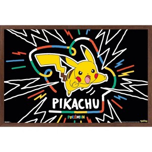 Trends International Pokémon: Colorful Doodle - Pikachu Framed Wall Poster Prints - 1 of 4