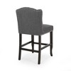 Kumasinova Counter Height Bar Stools Set of 2, Button-Tufted Diamond Stitch Wingback Stools, Counter Stools with Rubberwood Legs & Nailhead Accents - 3 of 4