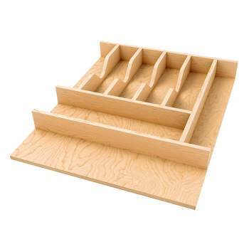 Rev-A-Shelf Natural Maple Right Size Utensil Insert Home Storage Kitchen Organizer 8 Compartment Drawer Accessory, 19-1/4" x 19-1/2", 4WCT-21SH-1