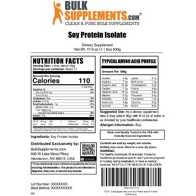BulkSupplements Soy Protein Isolate Powder