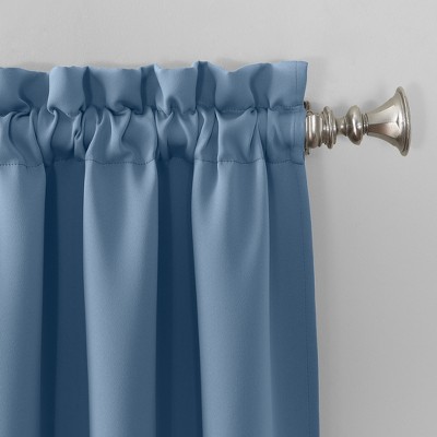 Sun Zero Vintage Blue 54" x 63" Room Darkening Curtain Panel
