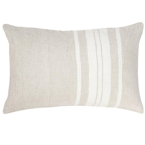 Natural Beige Bold Stripes Pillow Cover : Target