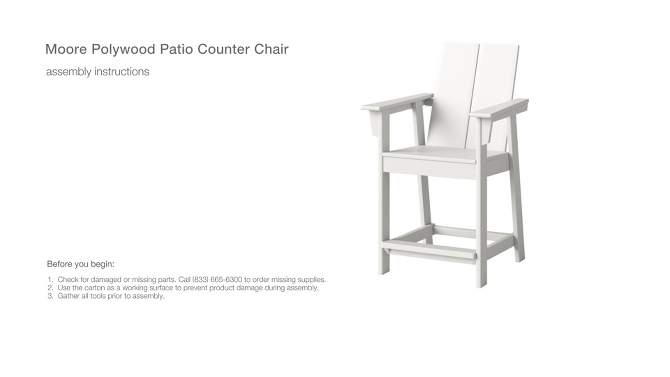 Moore POLYWOOD Patio Counter Chair - Threshold™, 2 of 13, play video