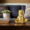 Meditating Lion Figurine - Yoga Pose Statue - Polyresin Zen Decor for Living Room, Office, Bedroom & Meditation Space - 7" Gold - 3 of 4