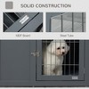 Kumasinova 32.8" Dog Crate Furniture with 2 Doors,Metal Wire Indoor Dog Kennel Side Table for Small Medium Dogs,Pet Crate with Lockable Design,Grey - 3 of 4