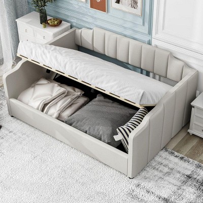 Streamdale Upholstered Daybed with Underneath Storage,Full Size, White